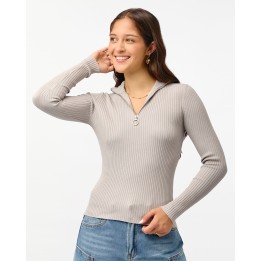 Chompa Mujer Cande Grey Fit Poly Htr