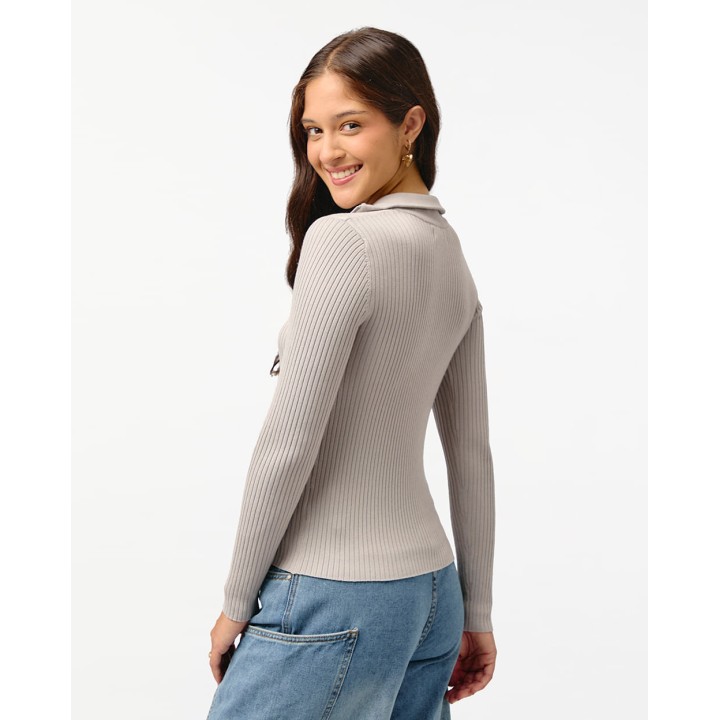 Chompa Mujer Cande Grey Fit Poly Htr