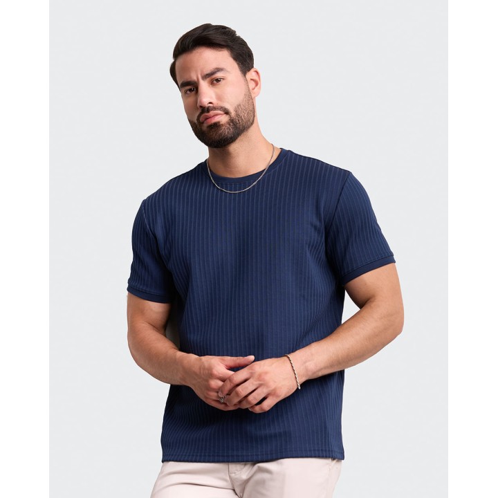 Polo Hombre Salas Azul Nautico Seda