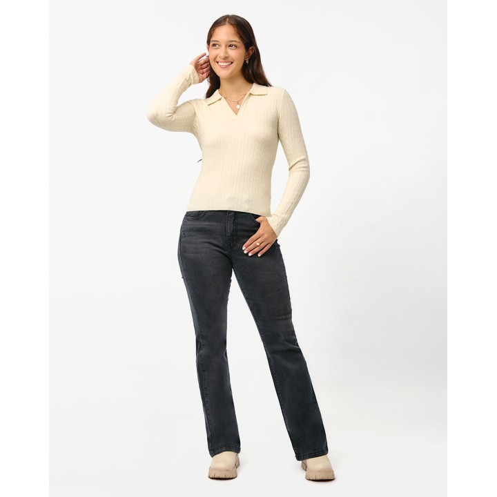 Chompa Mujer Cona Crema Pastel