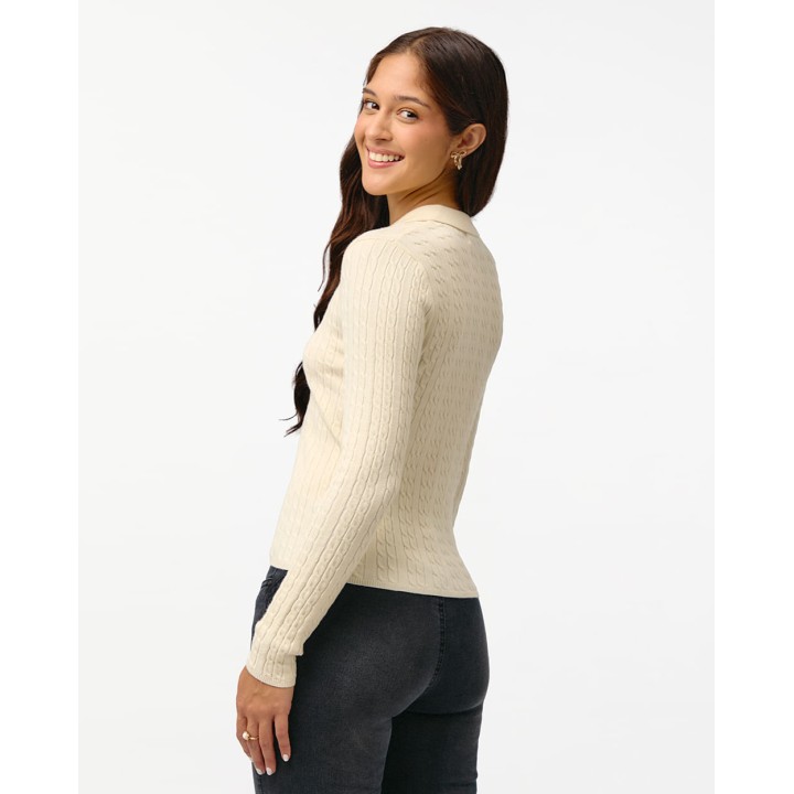 Chompa Mujer Cona Crema Pastel