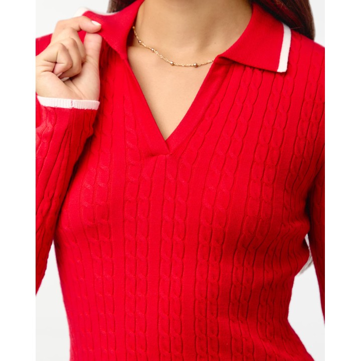 Chompa Mujer Cona Rojo