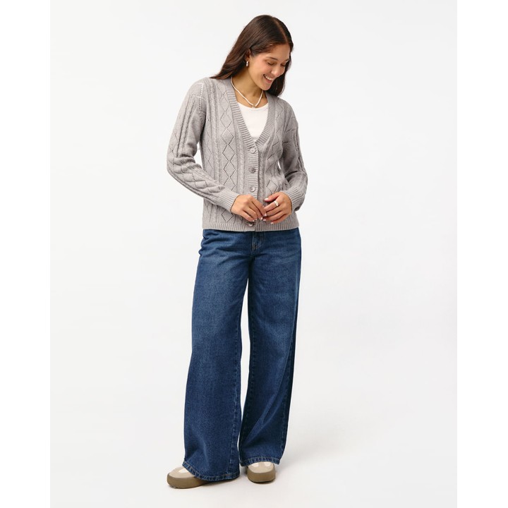 Chompa Mujer Cilia Grey Fit Poly Htr