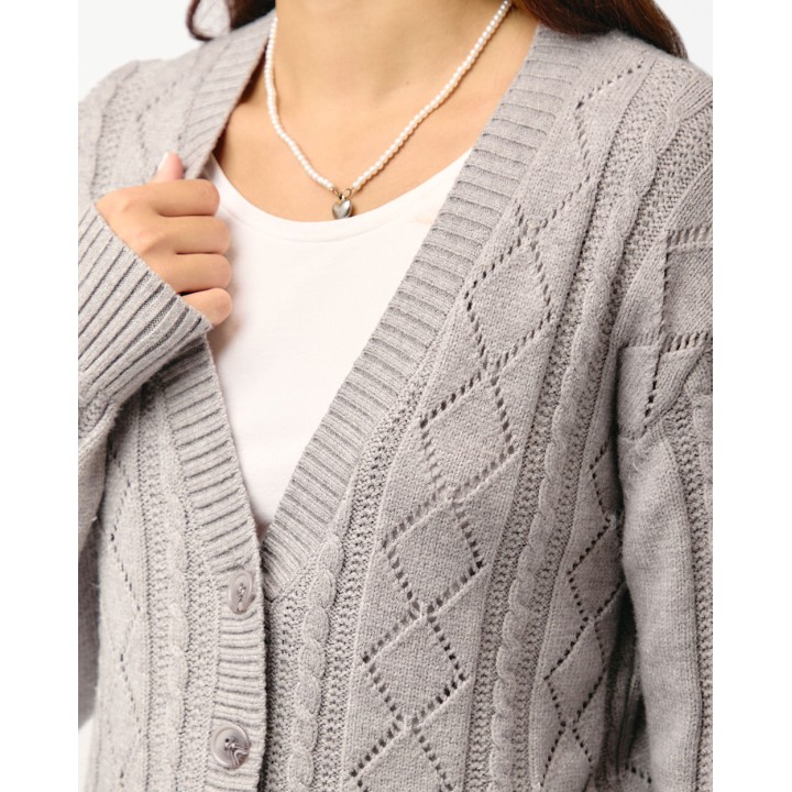 Chompa Mujer Cilia Grey Fit Poly Htr