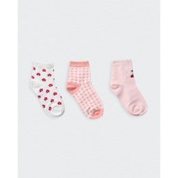 Calcetines Pack X3 Unidades Niña Mora Rosado