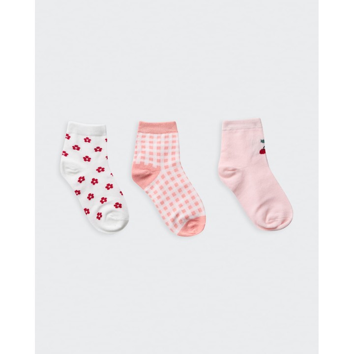 Calcetines Pack X3 Unidades Niña Mora Rosado
