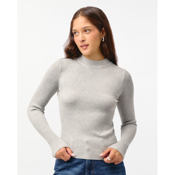 Chompa Mujer Chloe Grey Fit Poly Htr