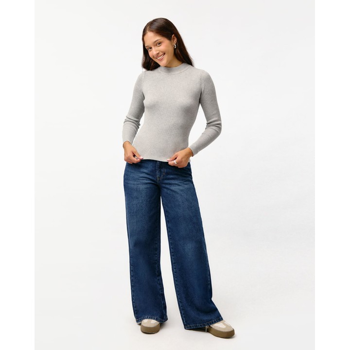 Chompa Mujer Chloe Grey Fit Poly Htr