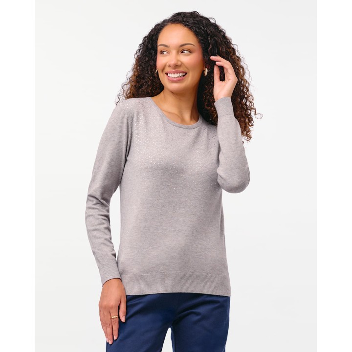 Chompa Mujer Namora 3 Gris Melange