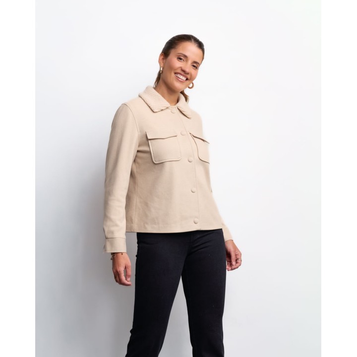 Casaca Mujer Rubi Beige Botanico