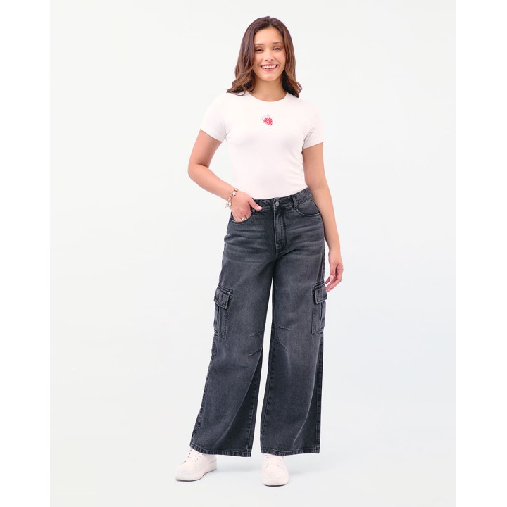Jean Mujer Mayah Total Stone Gray