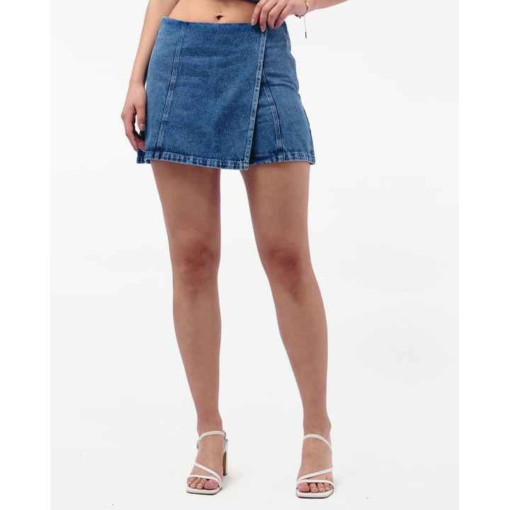 Falda Short Denim Mujer Maju Total Stone Melange