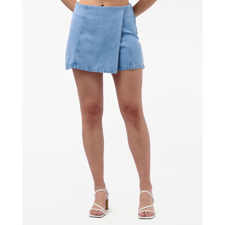 Falda Short  Denim Mujer Maju Total Frost Bleach