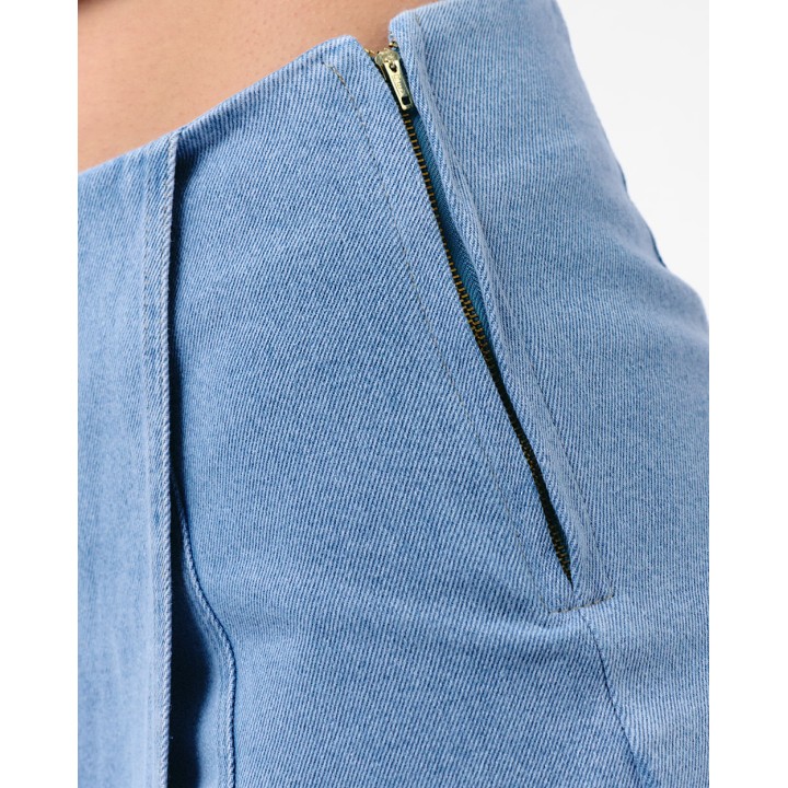 Falda Short  Denim Mujer Maju Total Frost Bleach