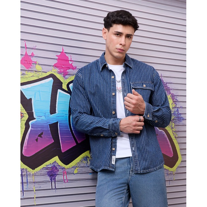 Camisa Hombre Nero Medium Wash