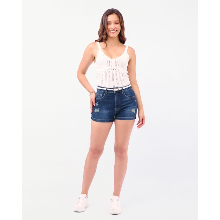 Short Denim Mujer Florencia Dark Wash