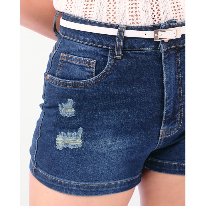 Short Denim Mujer Florencia Dark Wash