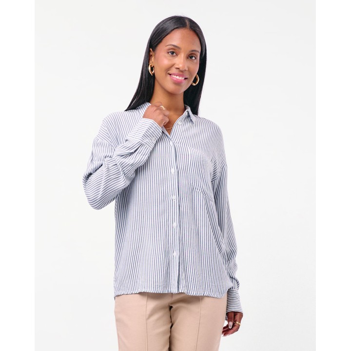 Blusa Mujer Ania Azul Oxford