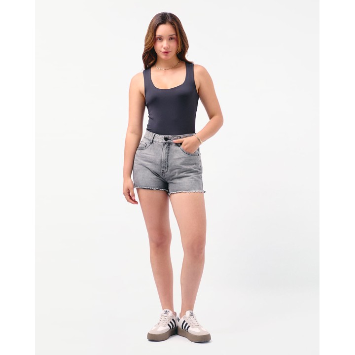 Short Denim Mujer Flavia Total Light Gray