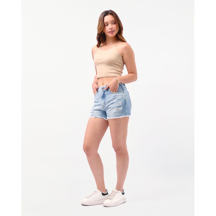 Short Denim Mujer Flavia Total Dirty Bleach