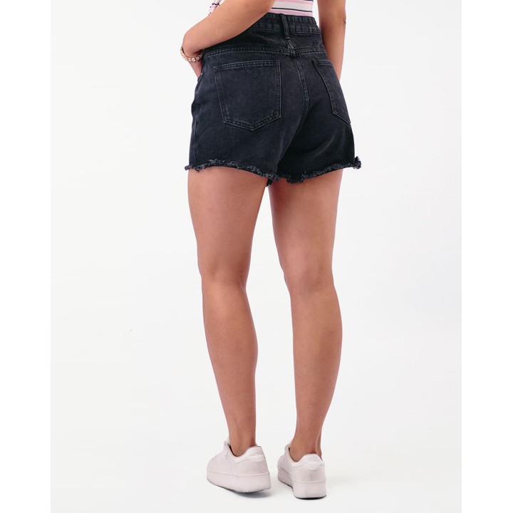 Short Mujer Black Denim