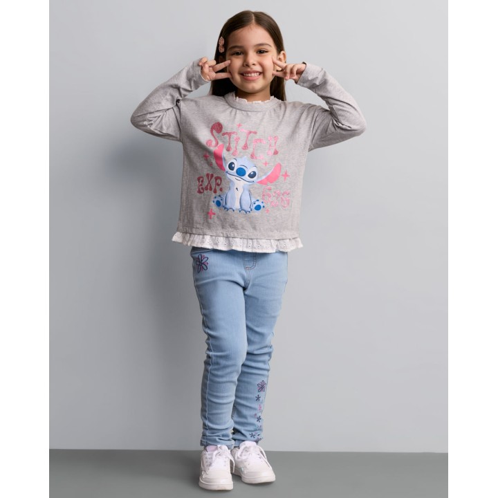 Polo Niña Cata Gris Melange