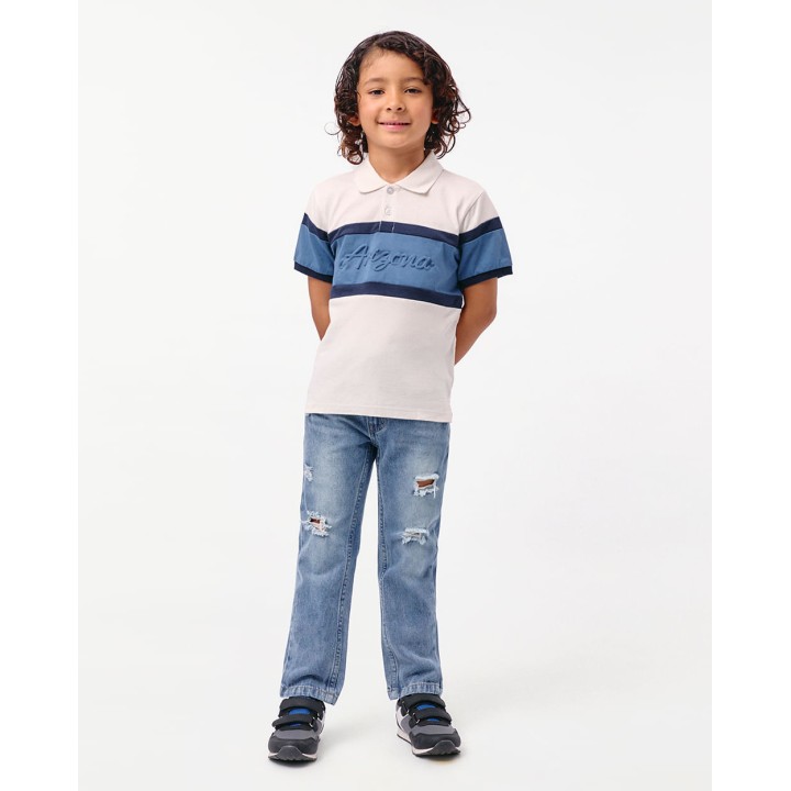 Polo Cuello Camisa Niño Nacho Blanco Optico
