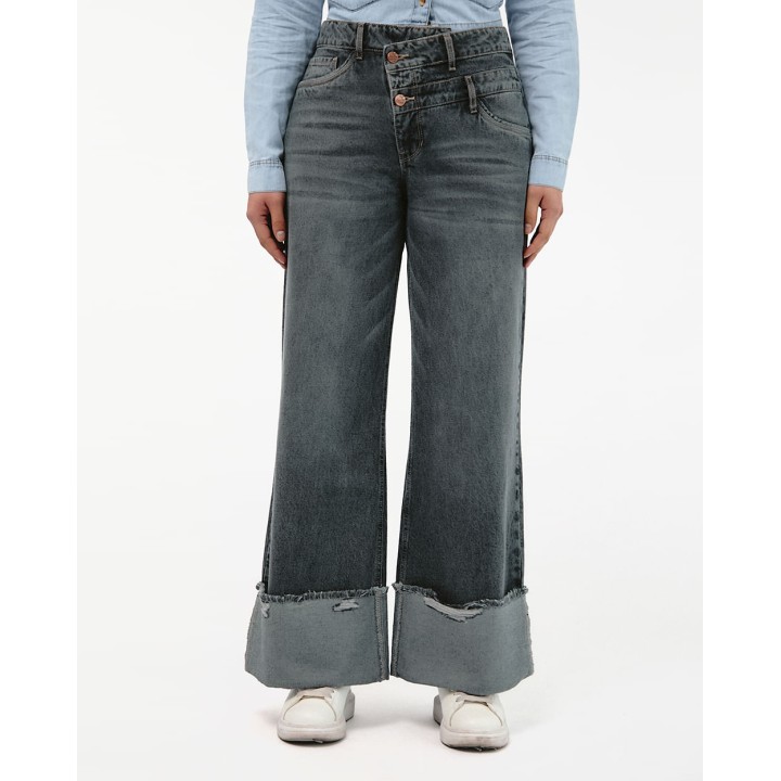 Jean Mujer Cristal Total Dirty Melange