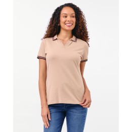 Polo Cuello Camisa Mujer Marena Beige Arena