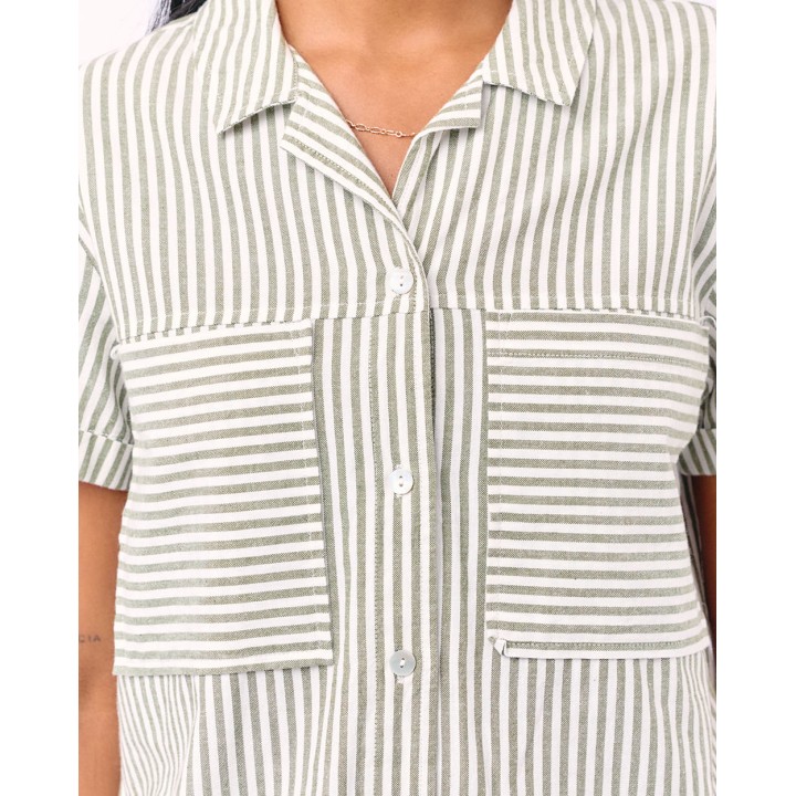 Blusa Mujer Camila Print Verde Olivo