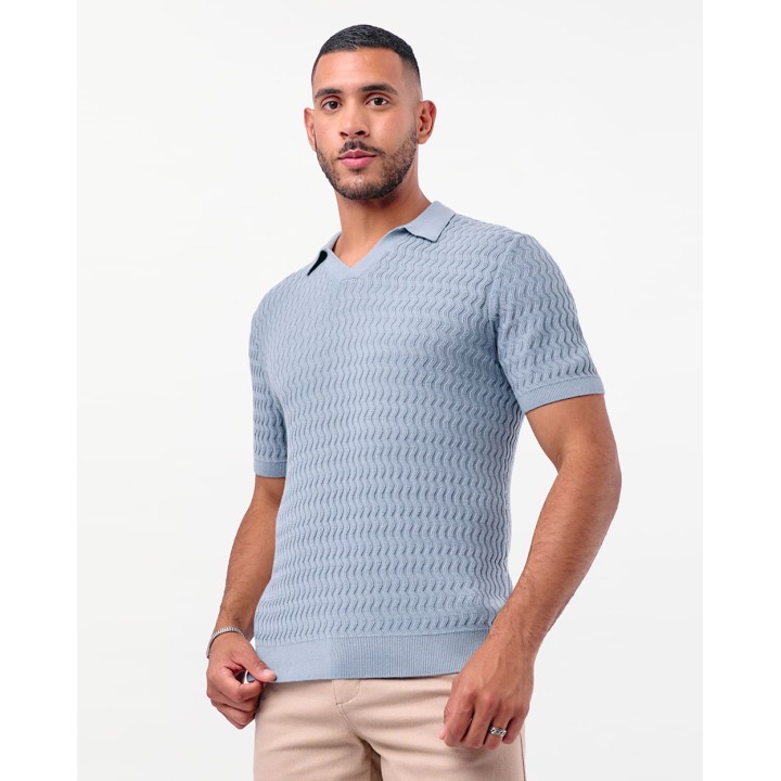 Polo Cuello Camisa Hombre Saenz Celeste Indigo