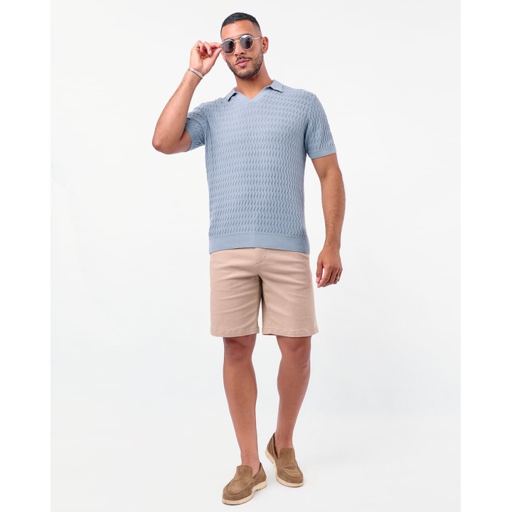 Polo Cuello Camisa Hombre Saenz Celeste Indigo