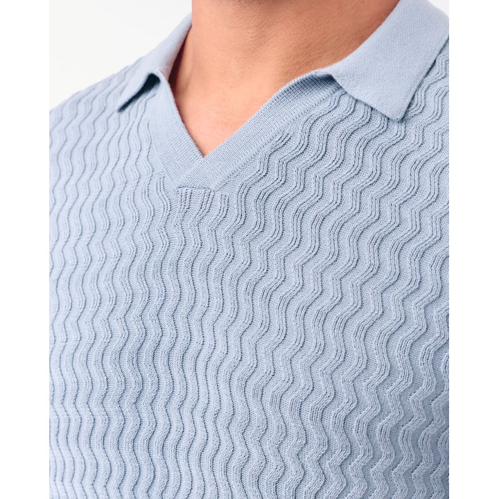 Polo Cuello Camisa Hombre Saenz Celeste Indigo
