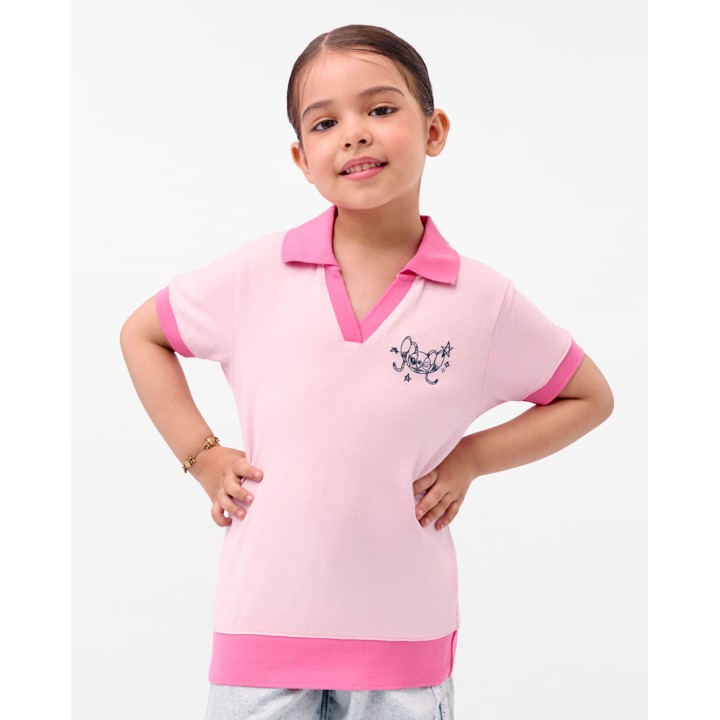 Polo Cuello Camisa Niña Cami Rosado Wood