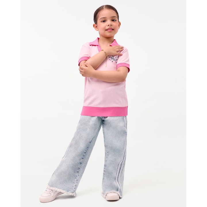 Polo Cuello Camisa Niña Cami Rosado Wood