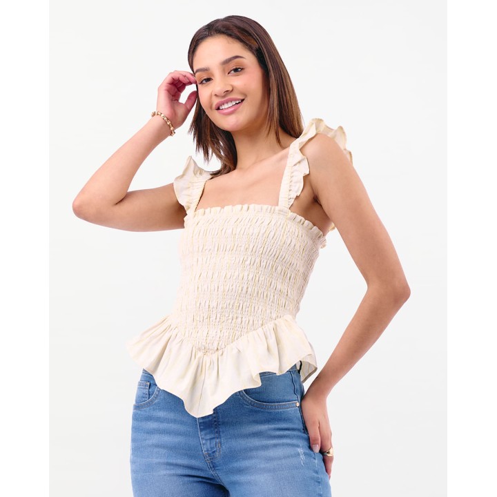 Top Mujer Narumi Crema Pastel