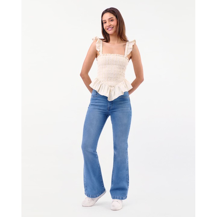 Top Mujer Narumi Crema Pastel