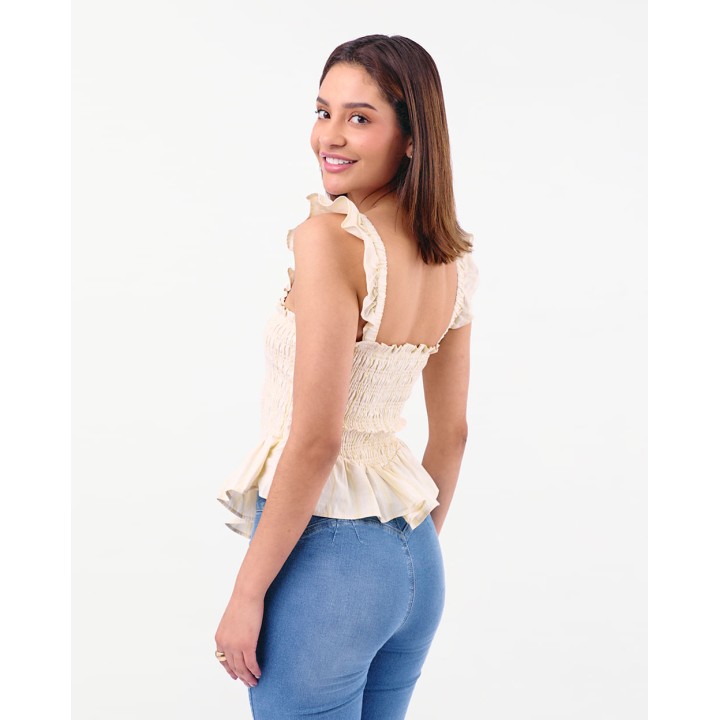 Top Mujer Narumi Crema Pastel