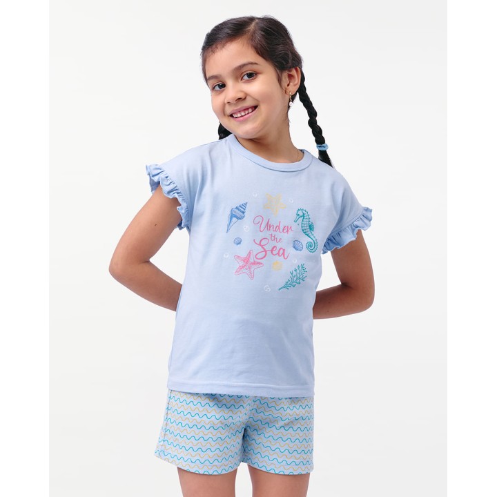 Pijama Set 2 Piezas Niña Sienna Celeste