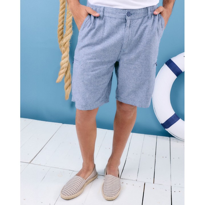 Bermuda Hombre Dario Azul Pacífico