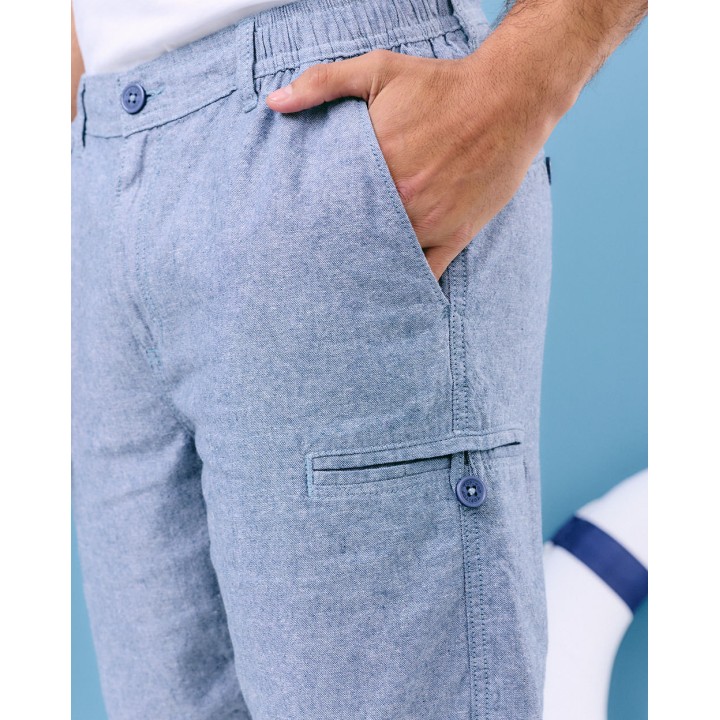 Bermuda Hombre Dario Azul Pacífico