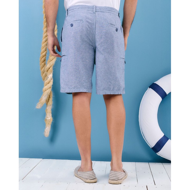 Bermuda Hombre Dario Azul Pacífico