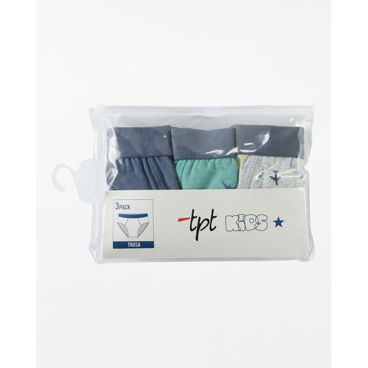 Trusa Pack x 3 Niño Leao Azul Dutty
