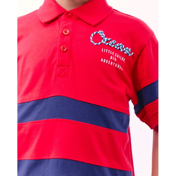 Polo Cuello Camisa Niño Zac Rojo Flama