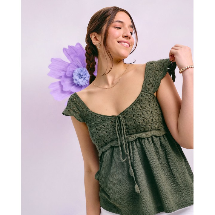 Top Mujer Lory Verde Olivo
