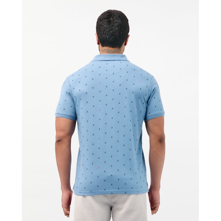 Polo Cuello Camisa Hombre Enzo Azul Campana