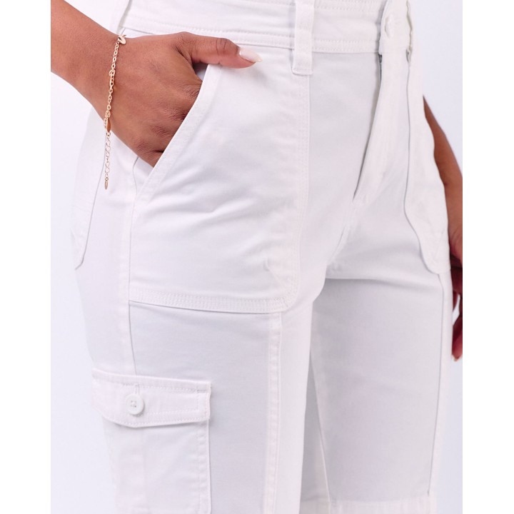 Bermuda Mujer Margaret Solid Blanco Optico