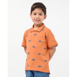 Polo Cuello Camisa Niño Gino Naranja Ocre