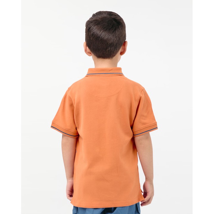 Polo Cuello Camisa Niño Gino Naranja Ocre