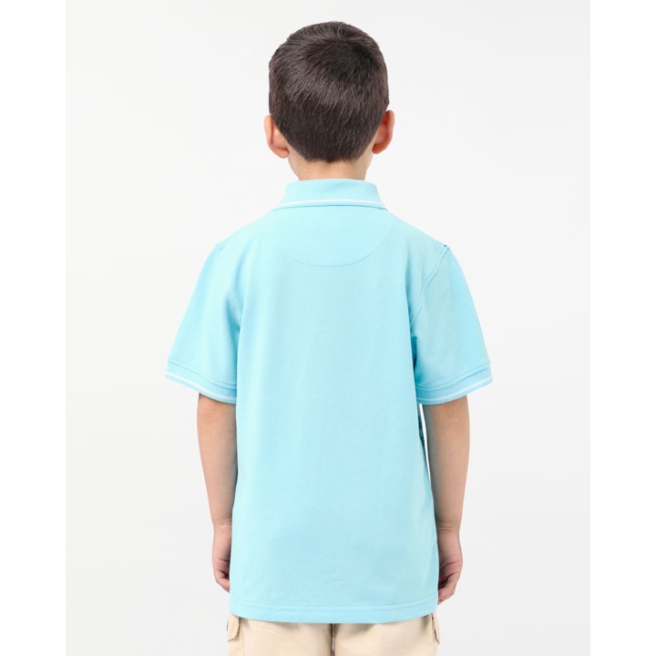 Polo Cuello Camisa Niño Gino Celeste Intenso